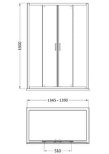 Modern Splash 1400mm Chrome Sliding Shower Door