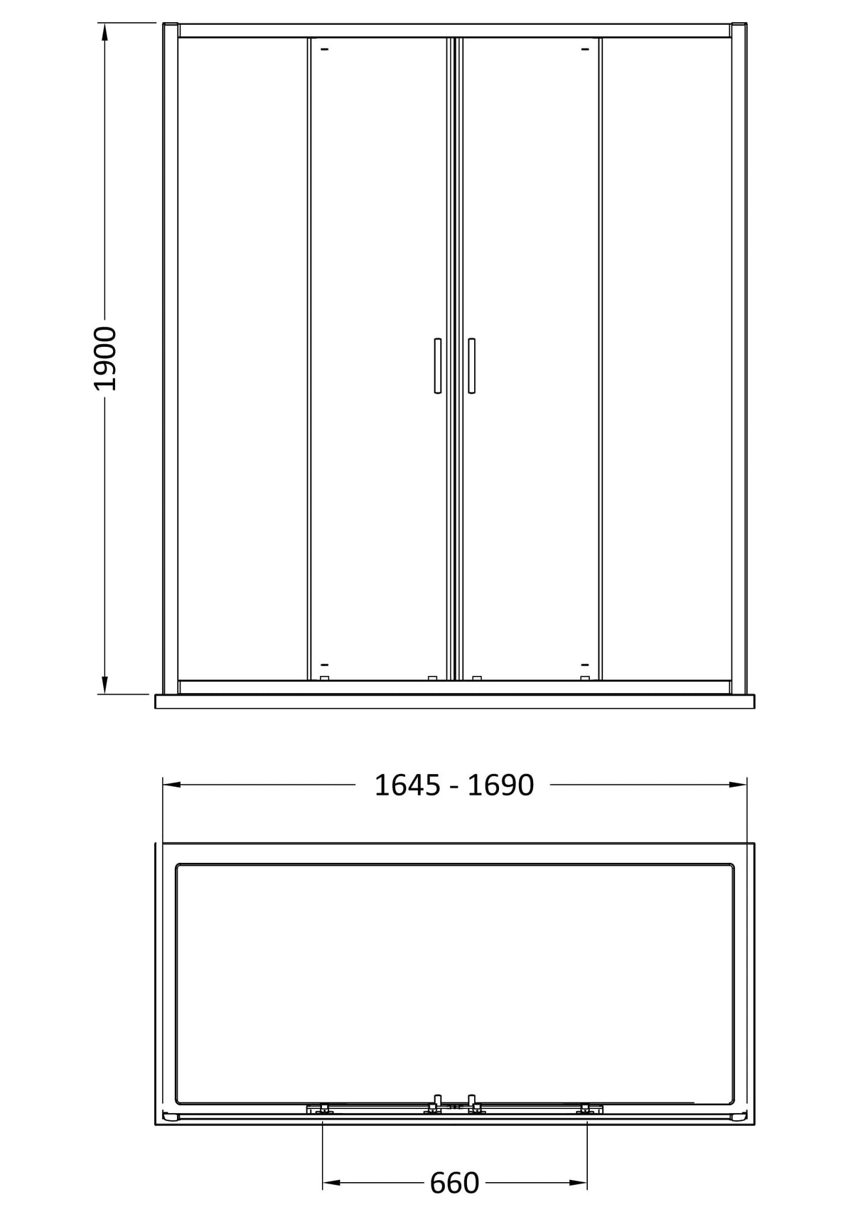 Modern Splash 1700mm Chrome Sliding Shower Door
