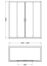 Modern Splash 1700mm Chrome Sliding Shower Door