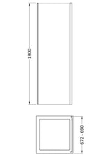 Modern Splash 700mm Brushed Brass Side Panel