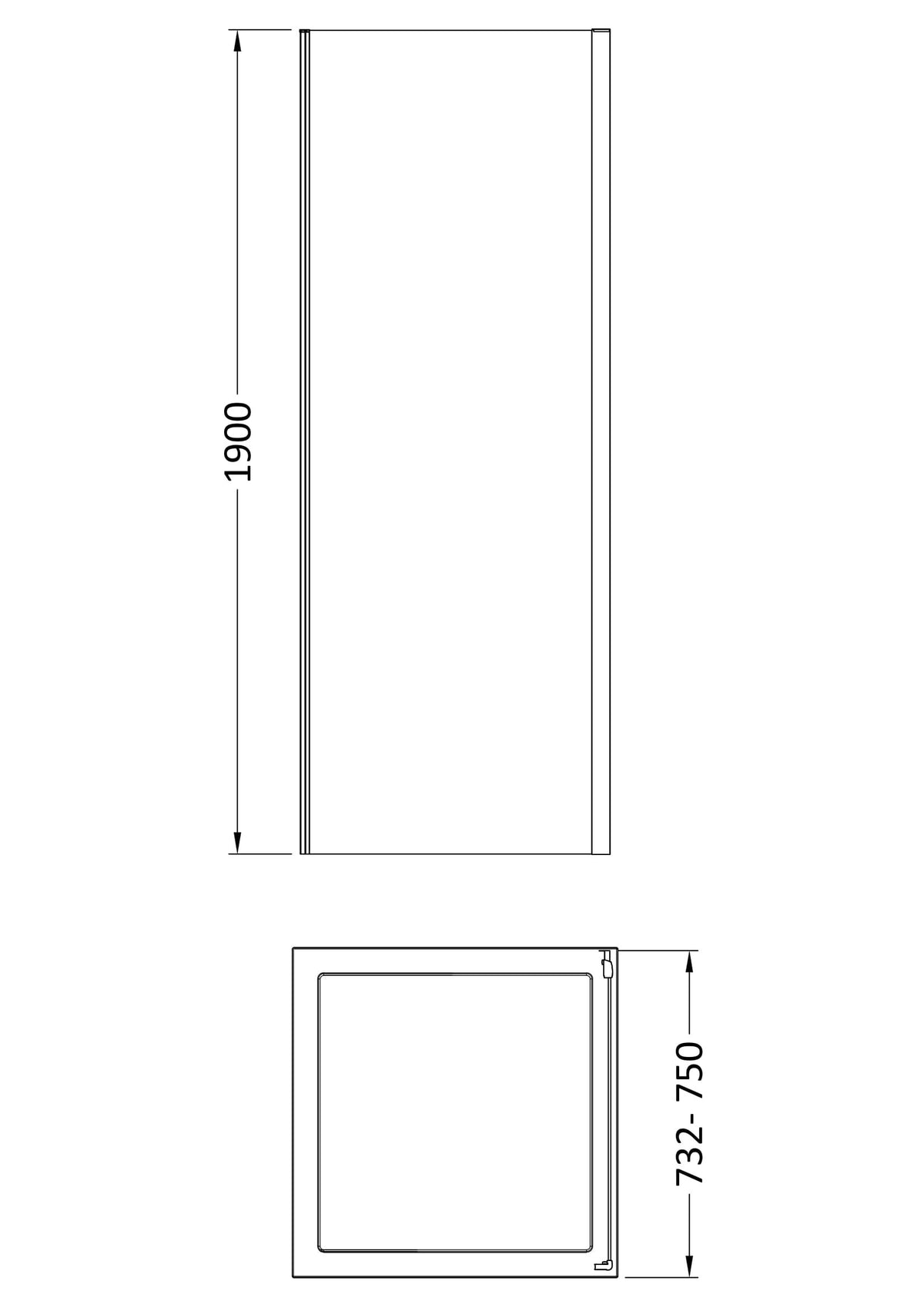 Modern Splash 760mm Brushed Brass Side Panel