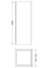 Modern Splash 760mm Matt Black Side Panel