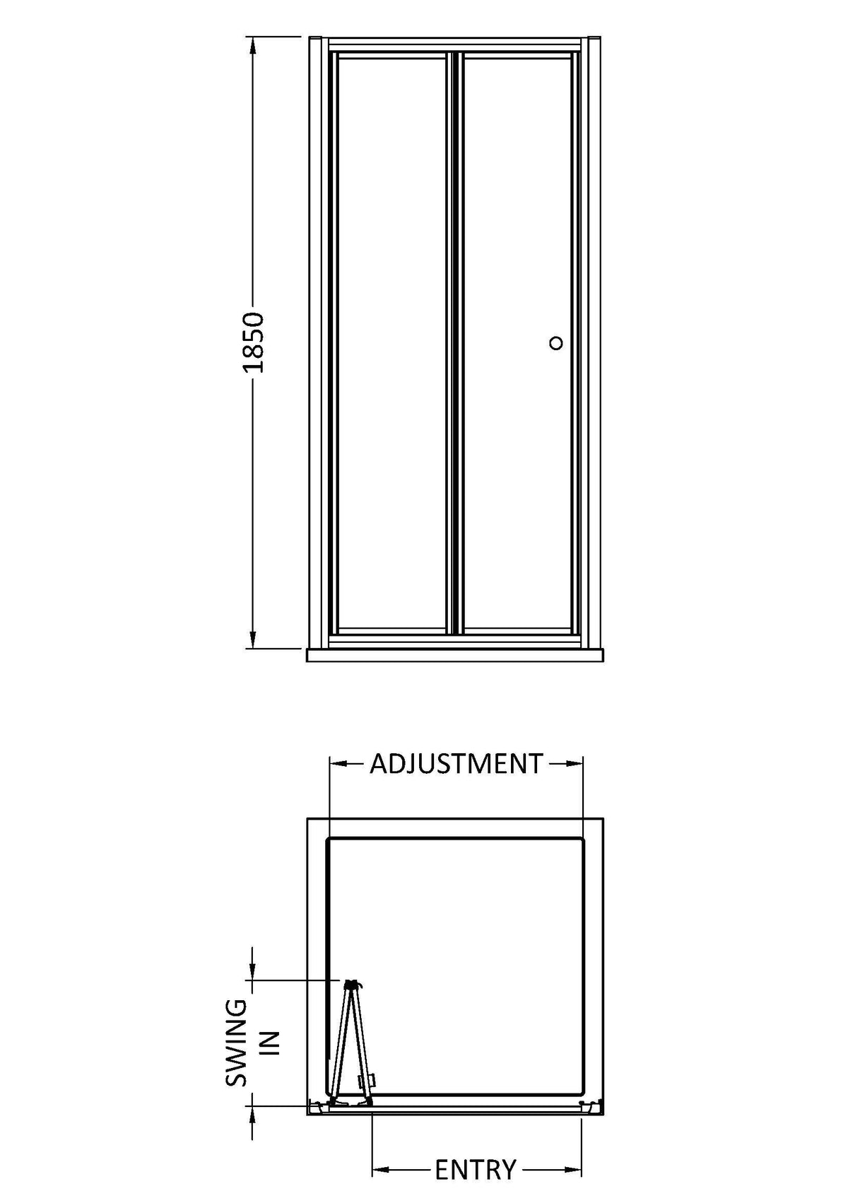 Modern Splash 760mm Chrome Bi-Fold Shower Door