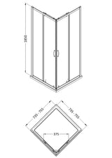 Modern Splash 760mm Chrome Shower Enclosure