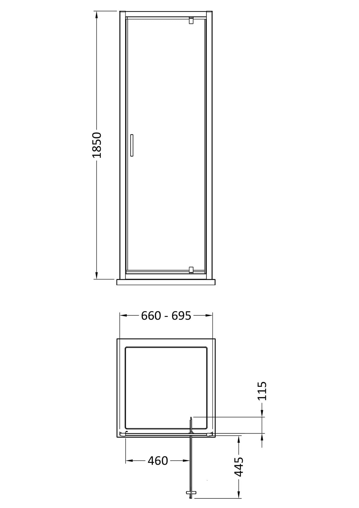Modern Splash 700mm Chrome Pivot Shower Door