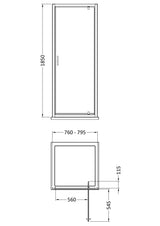 Modern Splash 800mm Chrome Pivot Shower Door