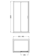 Modern Splash 1000mm Chrome Sliding Shower Door