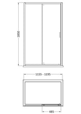 Modern Splash 1200mm Chrome Sliding Shower Door