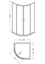 Modern Splash 700mm Chrome Quadrant Shower Enclosure