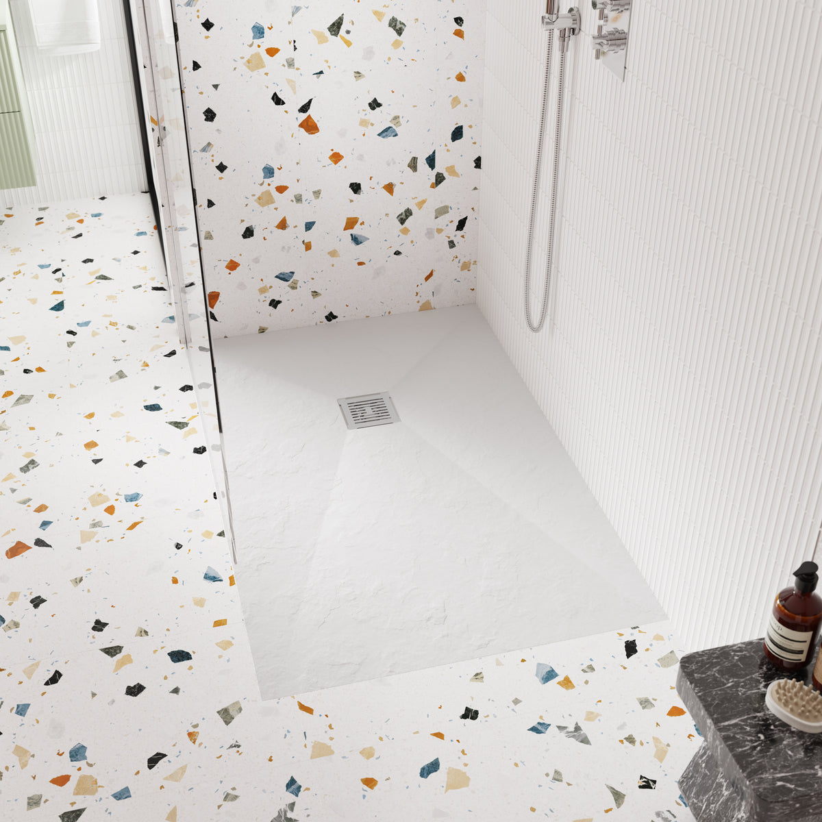 Chrome 90mm Round Fast Flow Shower Waste With Grid