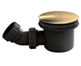 Brushed Brass 90mm Fast Flow Shower Waste Black Base