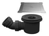 Black Chrome 90mm Square Grid  Shower Tray Waste