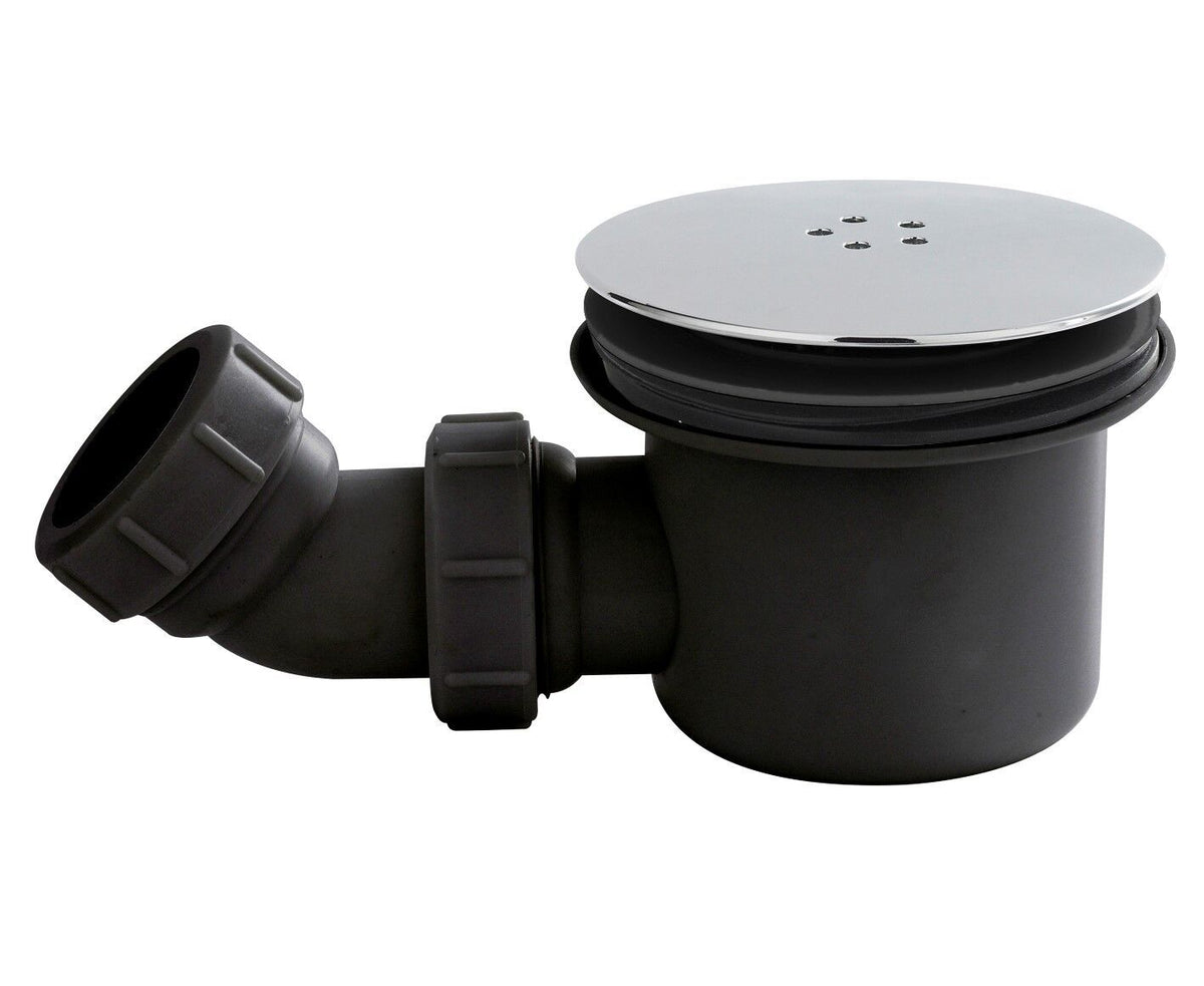 Black Chrome 90mm Fast Flow Shower Tray Waste