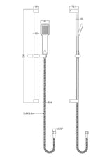 Modern Splash Chrome Shower Slide Rail Kit