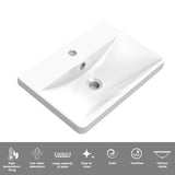 Modern Splash Wall Mounted Bathroom Vanity Unit With Artificial Stone Basin And 2 Soft Close Drawers White Oak 495*345*500mm