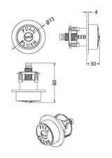 Traditional Black Dual Flush Push Button