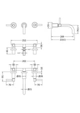 Hudson Reed Chrome Tec lever Wall Mounted Basin Mixer