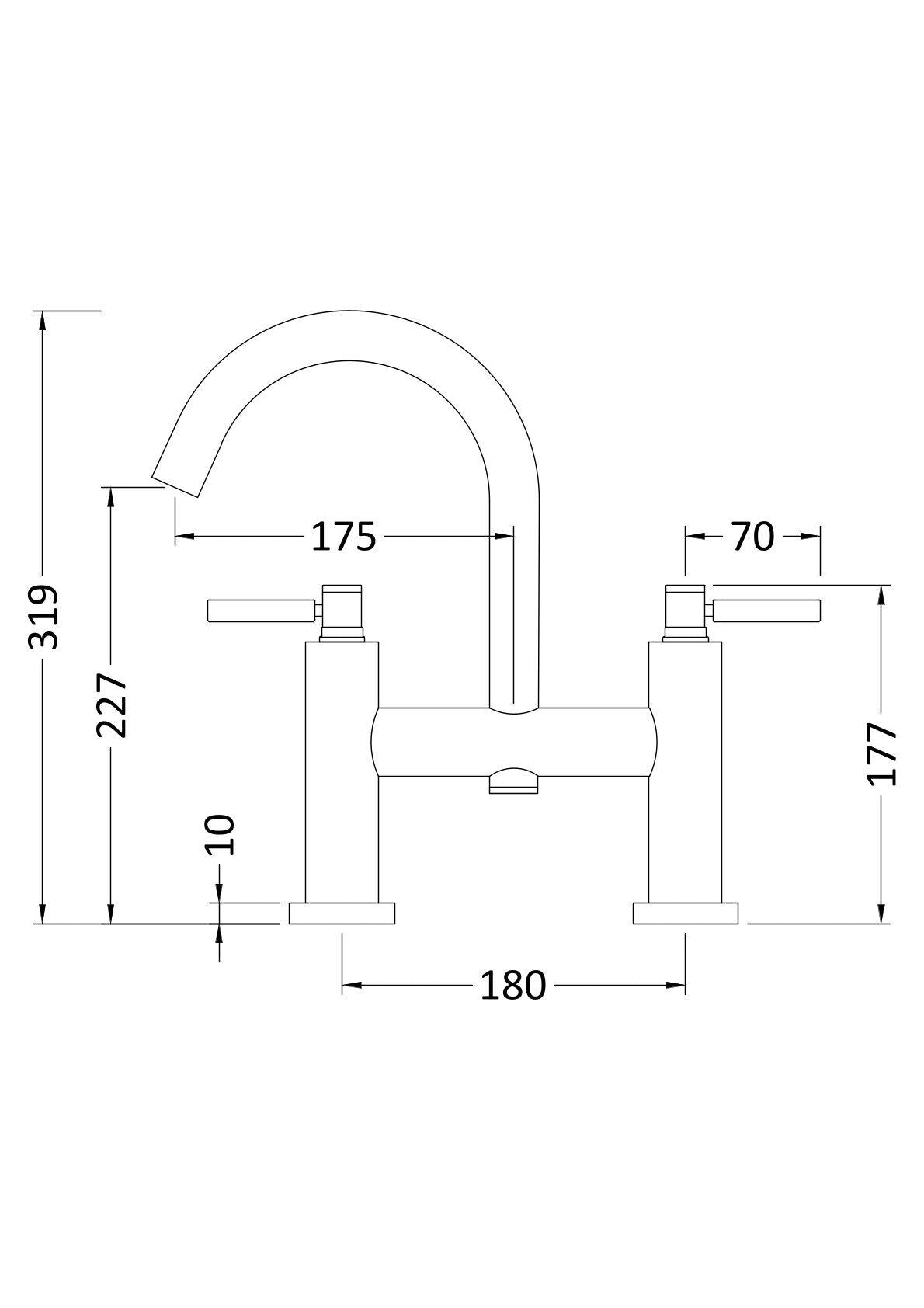 Hudson Reed Chrome Tec lever Bath Filler