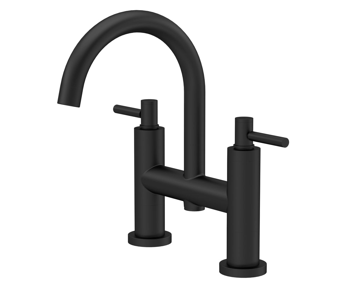Hudson Reed Matt black Tec lever Bath Filler