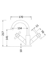 Hudson Reed Chrome Tec Crosshead Mono Basin Mixer with Waste