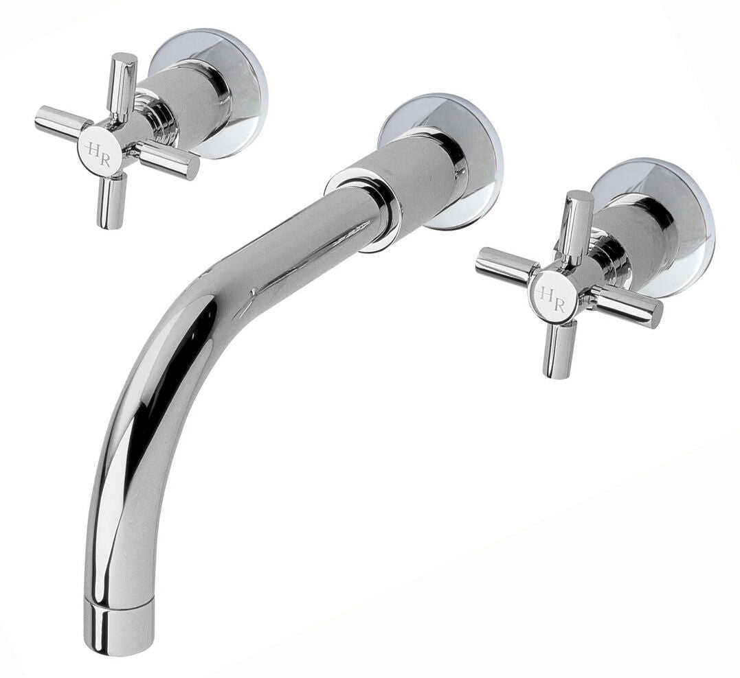 Hudson Reed Chrome Tec Crosshead Wall Mounted Basin Mixer