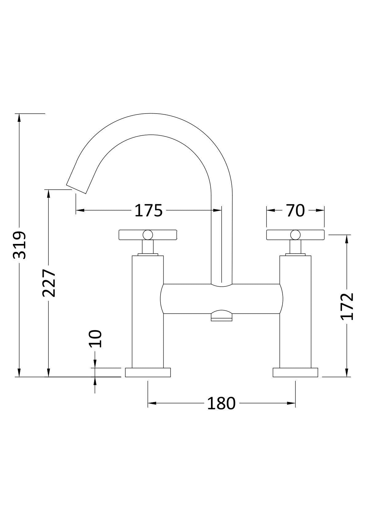 Hudson Reed Chrome Tec Crosshead Bath Filler