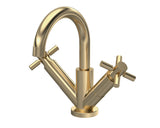 Modern Splash  Brushed Brass Tec Crosshead Mono Basin Mixer with Waste