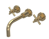 Modern Splash  Brushed Brass Tec Crosshead Basin Mixer