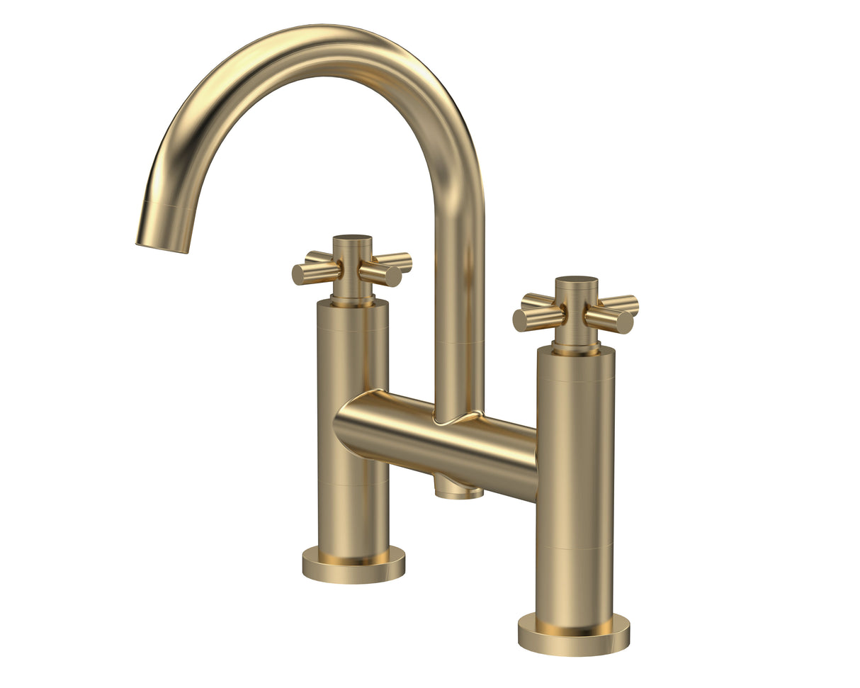Hudson Reed Brushed Brass Tec Crosshead Bath Filler