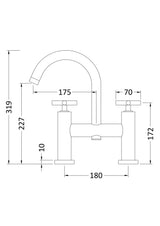 Hudson Reed Brushed Brass Tec Crosshead Bath Filler