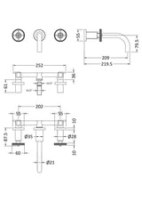 Modern Splash Chrome Wall Mounted Basin Mixer