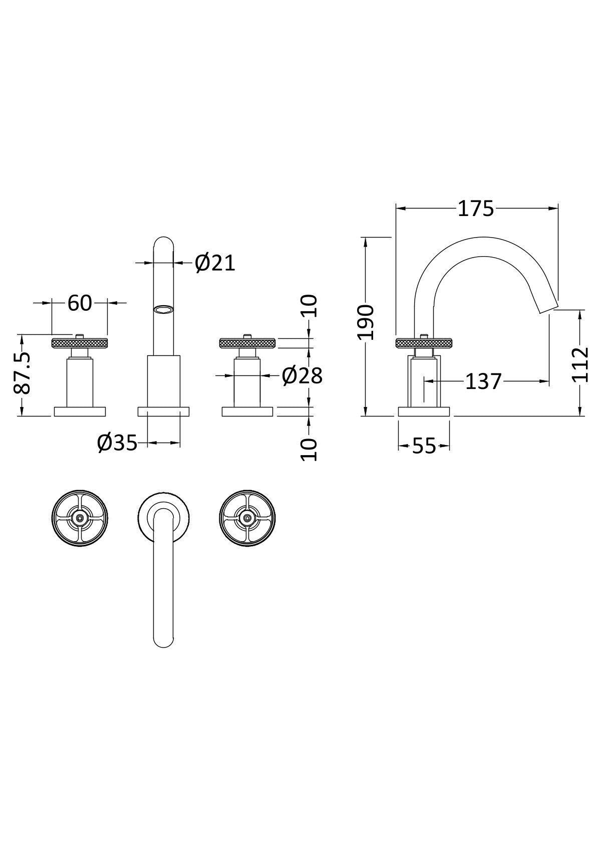 Modern Splash Chrome 3 Tap Hole Basin Mixer With Pop Up Waste