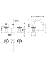 Modern Splash Chrome 3 Tap Hole Basin Mixer With Pop Up Waste