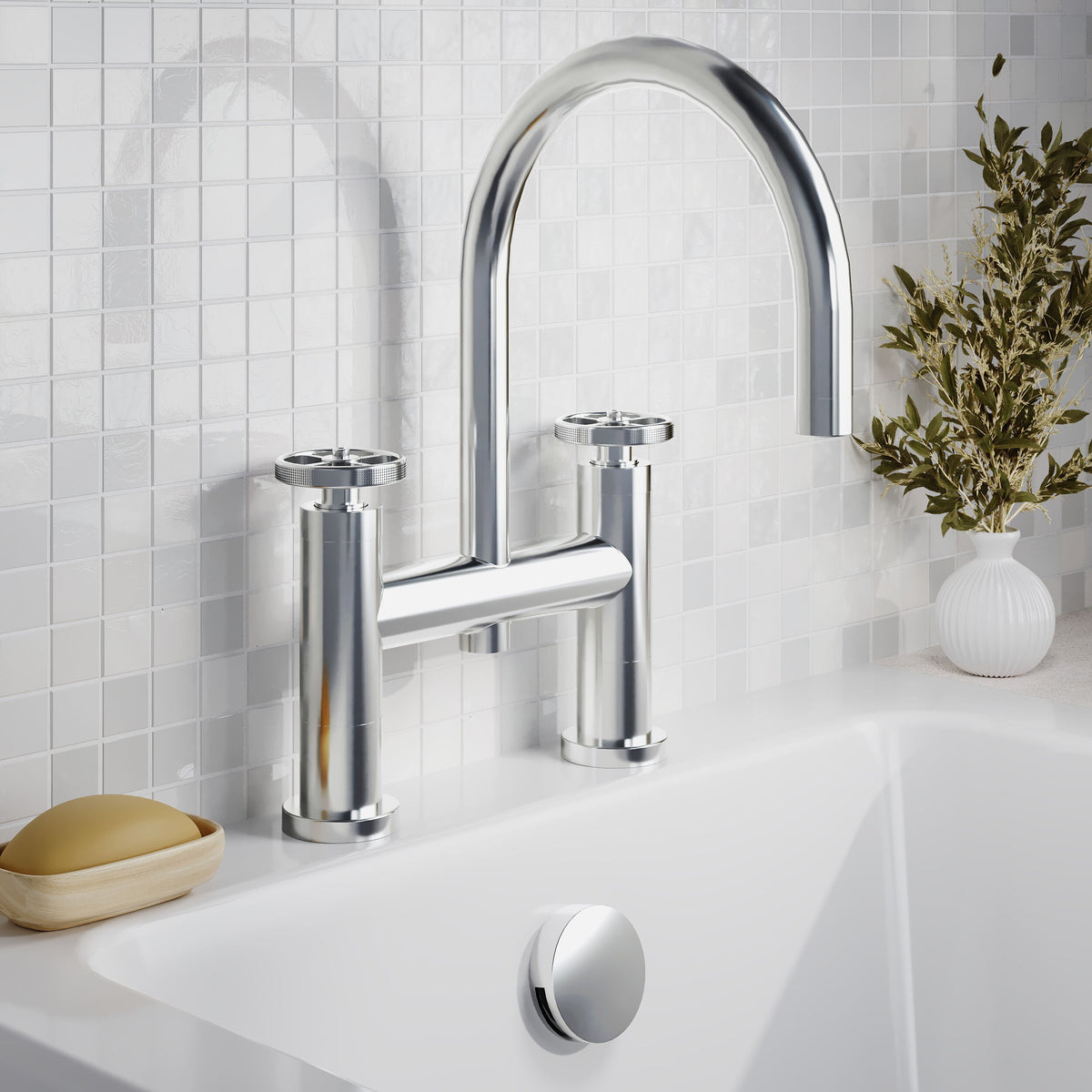 Modern Splash Chrome Bath Filler
