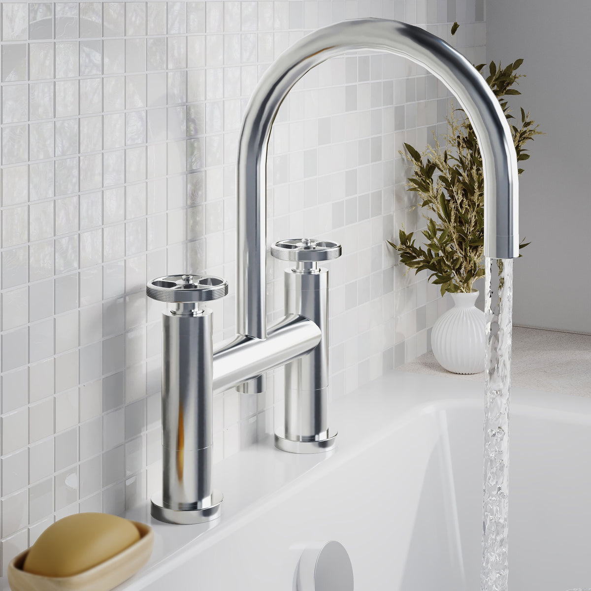 Modern Splash Chrome Bath Filler