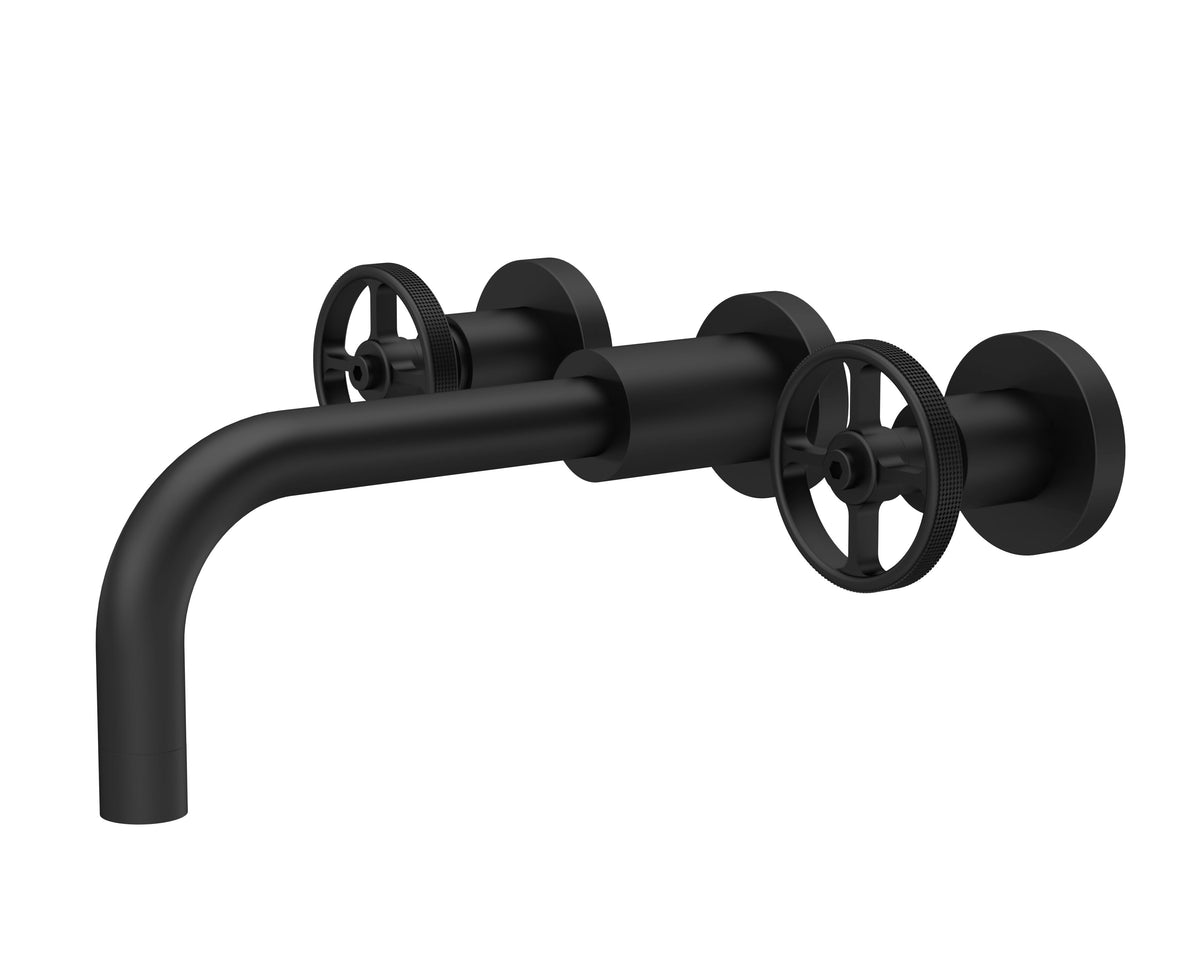 Modern Splash Matt Black Wall Mounted Basin Mixer