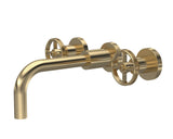 Modern Splash Brushed Brass Wall Mounted Basin Mixer