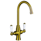 Trisen Rura Brushed Gold Two Handle Kitchen Mixer