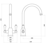 Trisen Jerem Chrome Two Handle Kitchen Mixer