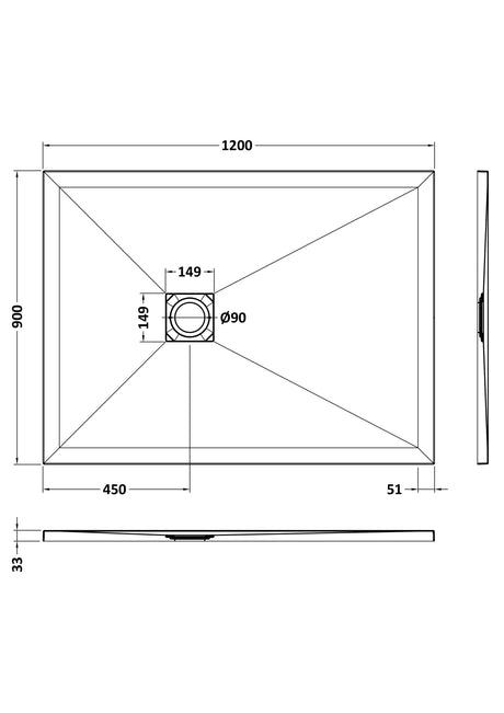 Shower Stone Tray Size