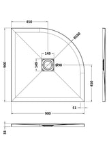 Shower Stone Tray Size