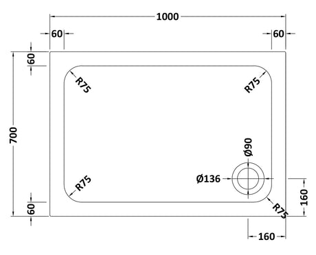 Shower Stone Tray Size