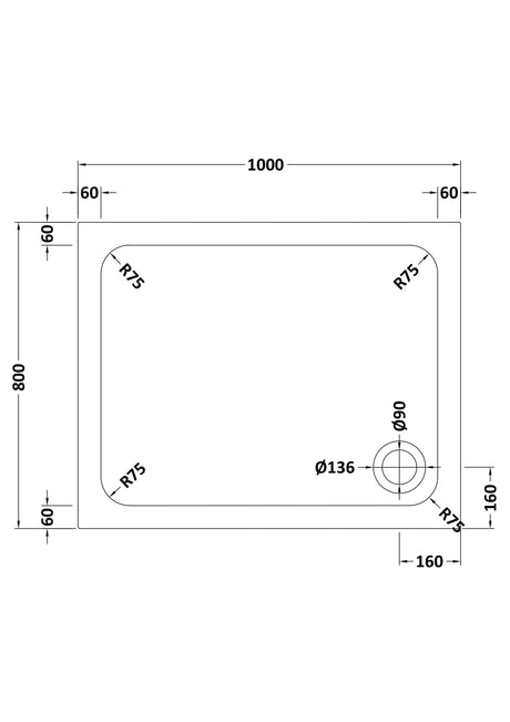 Shower Stone Tray Size