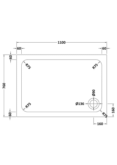 Shower Stone Tray Size