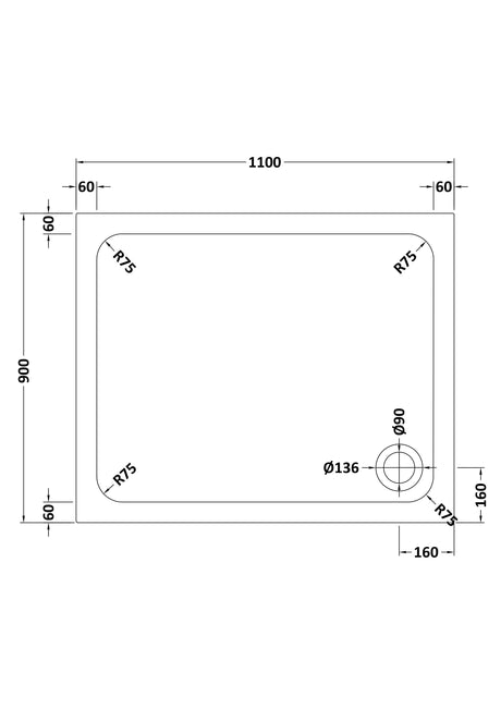 Shower Stone Tray Size