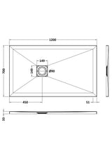 Shower Stone Tray Size