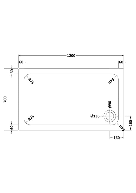Shower Stone Tray Size