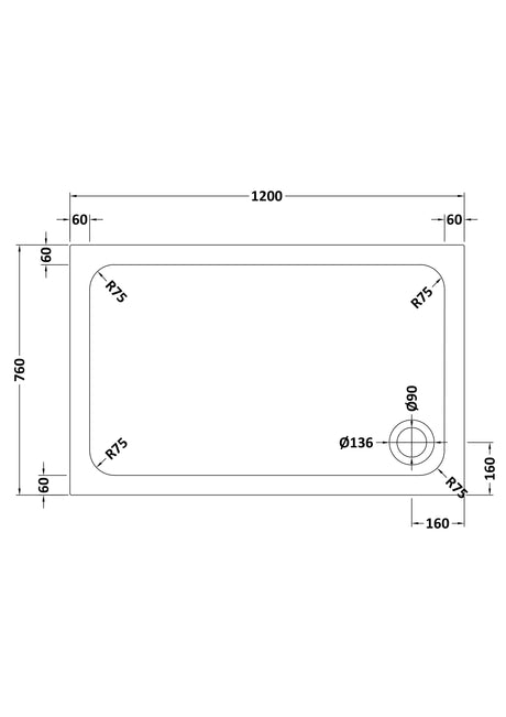 Shower Stone Tray Size