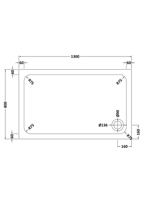 Shower Stone Tray Size