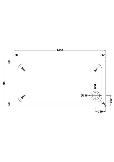 Shower Stone Tray Size